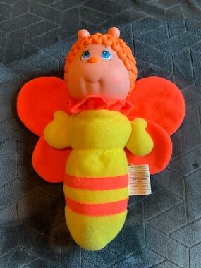 Vtg SOMA Plush GLOW KIDS Hug & Glo Bug Butterfly worm Light Up 1984 WORKS 11"